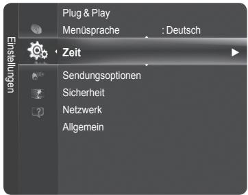 Plug & Play Menüsprache : Deutsch Einstellungen Zeit Sendungsoptionen Sicherheit Netzwerk Allgemein