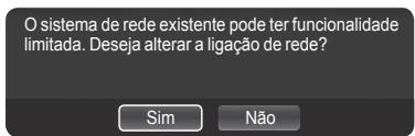 O sistema de rede existente pode ter funcionalidade limitada. Deseja alterar a ligação de rede? Sim Não
