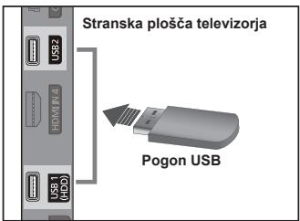 Stranska plošča televizorja Pogon USB