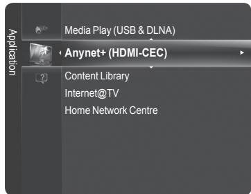 Media Play (USB & DLNA) • Anynet+ (HDMI-CEC) Content Library Internet@TV Home Network Centre