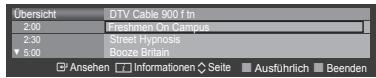 Übersicht 2:00 2:30 5:00 DTV Cable 900 f tn Freshmen On Campus Street Hypnosis Booze Britain Ansehen Informationen Seite Ausführlich Beenden