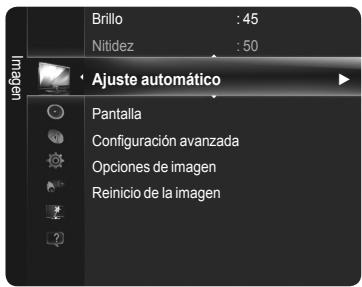 Brillo : 45 Nitidez : 50 Ajuste automático Pantalla Configuración avanzada Opciones de imagen Reinicio de la imagen
