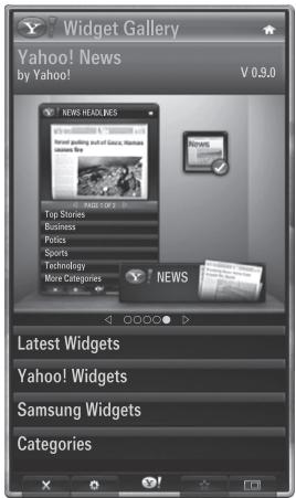 Widget Gallery Yahoo! News by Yahoo! V 0.5.0 NEWS HEADLINES Top Stories Business Politics Sports Technology More Categories NEWS Latest Widgets Yahoo! Widgets Samsung Widgets Categories
