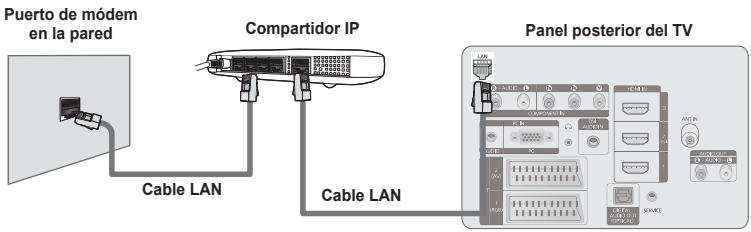 Puerto de módem en la pared Cable LAN Compartidor IP Cable LAN Panel posterior del TV
