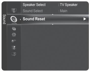 Speaker Select : TV Speaker Sound Select : Main Sound Reset