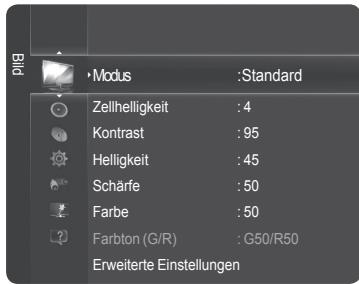 Modus :Standard Zellhelligkeit : 4 Kontrast : 95 Helligkeit : 45 Scharfe : 50 Farbe : 50 Farbton (G/R) : G50/R50 Erweiterte Einstellungen