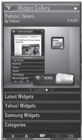 Widget Gallery Yahoo! News by Yahoo! V 0.9.0 NEWS HEADBES Top Stories Business Policies Sports Technology More Categories NEWS Latest Widgets Yahoo! Widgets Samsung Widgets Categories