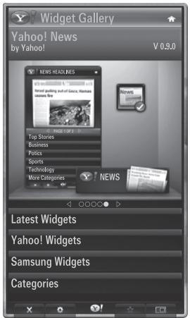 Widget Gallery Yahoo! News by Yahoo! V 0.9.0 NEWS HEADLINES Top Stories Business Politics Sports Technology More Categories NEWS Latest Widgets Yahoo! Widgets Samsung Widgets Categories