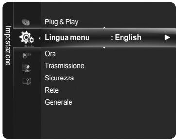 Plug & Play Lingua menu : English Ora Trasmissione Sicurezza Rete Generale