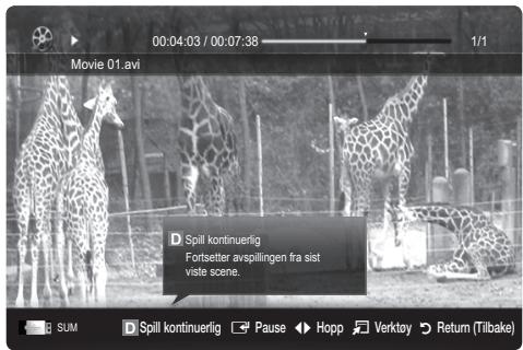 SAMSUNG UE-22C4005PW - Spille filmen kontinuierlig (fortsett avspilling) - 3