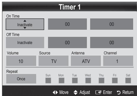 SAMSUNG UE-22C4005PW - Setting the On / Off Timer - 1