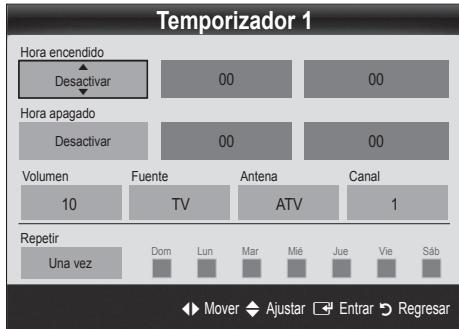 SAMSUNG UE-26C4000PW - Activación y desactivación del temporizador - 1