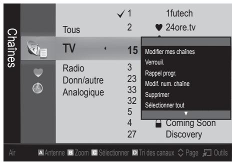 SAMSUNG UE-26C4000PW - Mes chaînes - 1