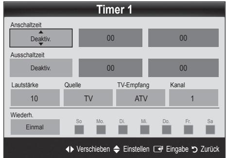 SAMSUNG UE-32C6710 - Einstellen des Ein-/Ausschalttimers - 1