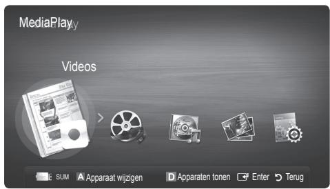 MediaPlay Videos SUM Apparaat wijzigen Apparaten tonen Enter Terug