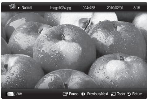 SAMSUNG UE-37C6800US - Anzeigen eines Fotos (oder einer Diashow) - 1