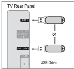 SAMSUNG UE-40B8000XW - Connecting a USB Device - 1