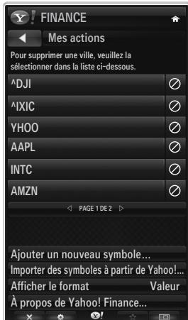 SAMSUNG UE-40B8000XW - Utilisation du widget Finance Yahoo!® - 1