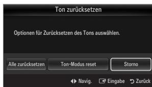SAMSUNG UE-40B8000XW - Ton zurücksetzen → Alle zurücksetzen / Ton-Modus reset / Storno - 1