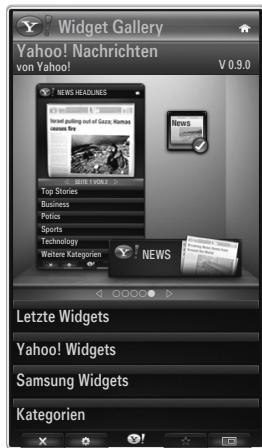 SAMSUNG UE-40B8000XW - Verwenden der Yahoo!®-Widget-Galerie - 1