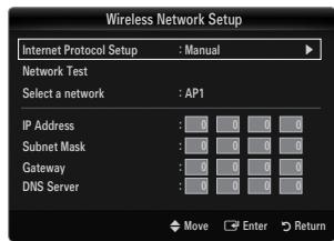 SAMSUNG UE-40B8000XW - Wireless Network Setup-Manual - 1