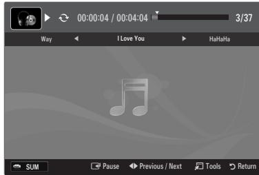 SAMSUNG UE-40B8000XW - Playing the selected music files - 1