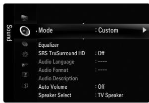 SAMSUNG UE-40B8000XW - Mode → Standard / Music / Movie / Clear Voice / Custom - 1