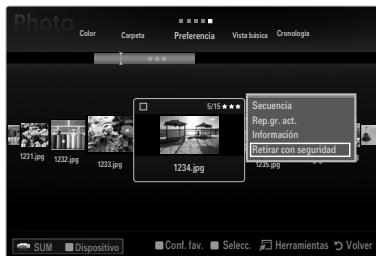 SAMSUNG UE-40B8000XW - Extracción segura del dispositivo de memoria USB - 1