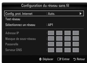 SAMSUNG UE-40B8000XW - Configuration du réseau sans fil-Auto. - 1