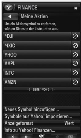 SAMSUNG UE-40B8000XW - Verwenden des Finanz-Widget von Yahoo!® - 1
