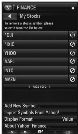 SAMSUNG UE-40B8000XW - De Yahoo!® Finance-widget gebruiken - 1