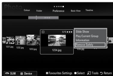 SAMSUNG UE-40B8000XW - Removing a USB Memory Device Safely - 4