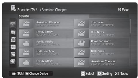 SAMSUNG UE-40C6800 - Wiedergabe aufgenommener Fernsehsendungen - 1