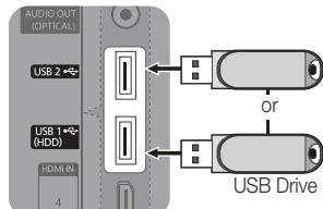 SAMSUNG UE-40C7000WW - Connecting a USB Device - 1