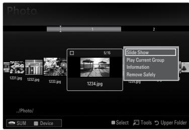 SAMSUNG UE-46B6000 - Photo List Option Menu - 1