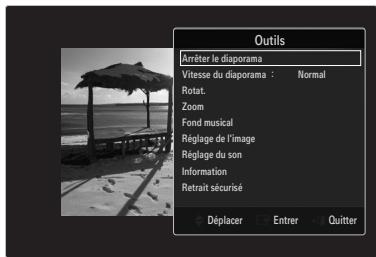 SAMSUNG UE-46B6000 - Menu d'options du diaporama - 1
