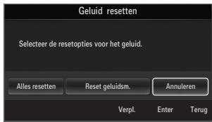 SAMSUNG UE-46B6000 - ☐ Geluid resetten → Alles resetten / Reset geluidsm. / Annuleren - 1