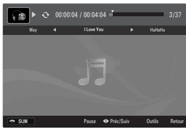 SAMSUNG UE-46B6000 - Lecture des fichiers musicaux sélectionnés - 1