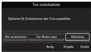 SAMSUNG UE-46B6000 - ☐ Ton zurücksetzen → Alle zurücksetzen / Ton-Modus reset / Abbrechen - 1