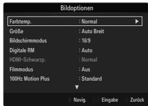 SAMSUNG UE-46B6000 - Farbtemp. → Kalt / Normal / Warm1 / Warm2 / Warm3 - 1