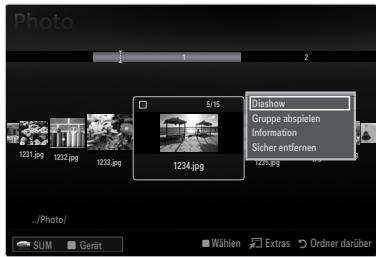 SAMSUNG UE-46B6000 - Menü der Optionen für Fotolisten - 1
