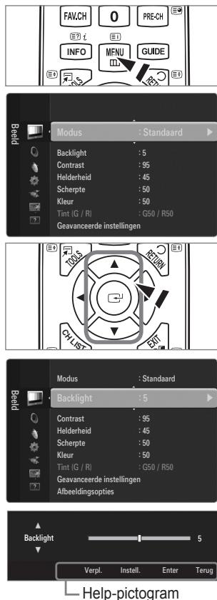 SAMSUNG UE-46B6000 - □ Met het schermmenu werken - 1