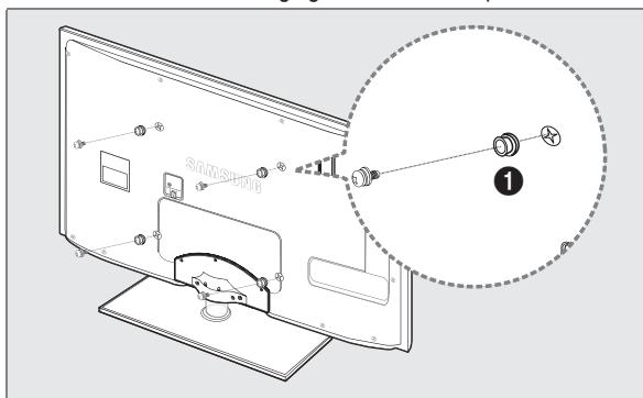 SAMSUNG UE-46B6000 - Voorbereiding voor installatie van de muurbevestiging - 1
