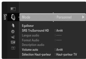 SAMSUNG UE-46B6000 - Mode → Standard / Musique / Film / Voix claire / Personnel - 1