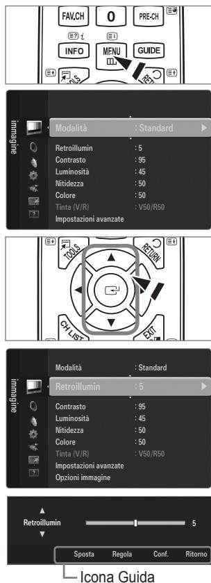 SAMSUNG UE-46B6000 - ☐ Uso dei menu OSD (On Screen Display) - 1