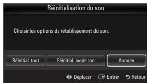 SAMSUNG UE-46B7000 - Réinitialisation du son → Réinitial. tout / Réinitial. mode son / Annuler - 1