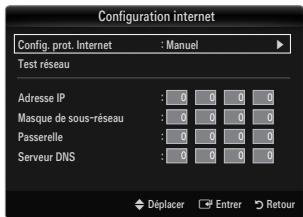 SAMSUNG UE-46B7000 - Configuration internet-Manuel - 1