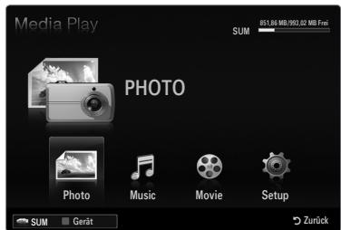 SAMSUNG UE-46B7000 - Starten des Modus Media Play (USB & DLNA). - 1