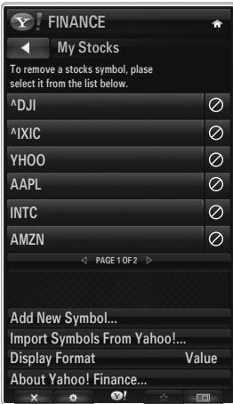 SAMSUNG UE-46B7000 - Utilizar o Yahoo!® Finance Widget - 1