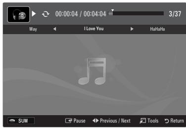 SAMSUNG UE-46B7000 - Playing the selected music files - 1